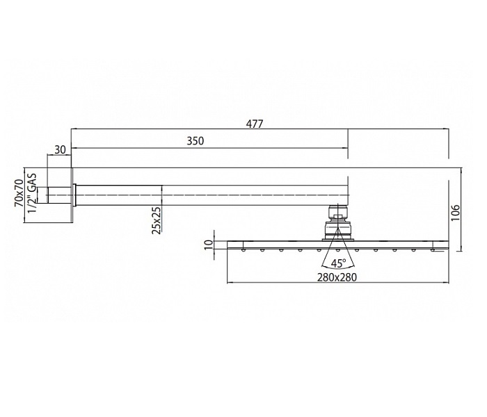 BOSSINI Cosmo Верхний душ Ø 280 H70596I.073