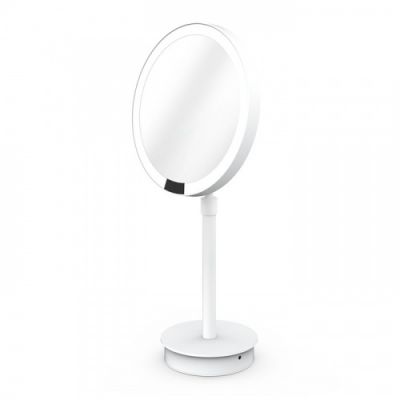 Decor Walther Round Just Look SR Косметическое зеркало 21.5x44см, настольное, увел. 5x, подсветка LED, цвет: белый матовый 121950