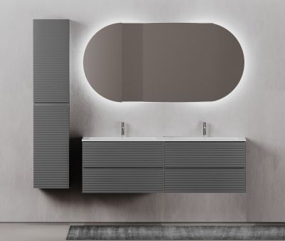 Мебель для ванной 1600x450 подвесная Ceramica Nova SANCOS Folk, цвет серый матовый