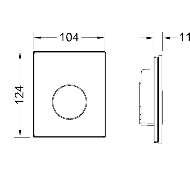 TECE TECEloop Urinal Панель смыва для писсуара, цвет: зеленое стекло/хром глянцевый 9242653