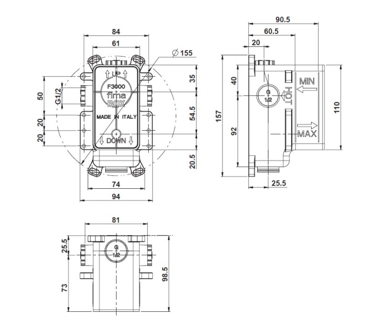 Carlo Frattini Fimabox, Внутренняя часть смесителя F3000