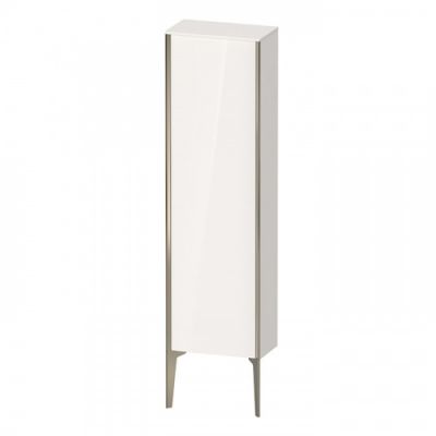 Duravit XViu Шкаф подвесной 40x24x133см, с 1 дверью, 3 стеклянными полками (петли слева), цвет: белый глянцевый/champagne matt XV1315LB122