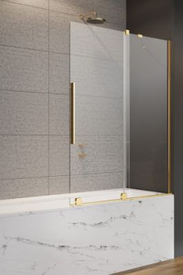 Шторка на ванну 100 см Radaway Furo Gold PND II раздвижная профиль золото
