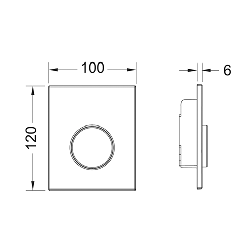 TECEloop Urinal Панель смыва, клавиша хром глянцевый 9242626