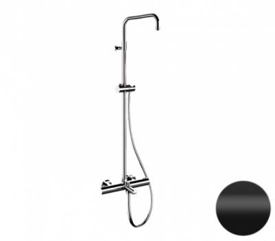 Душевая система термостатическая с изливом Remer Elegance EQ34ASSDNO, черный матовый