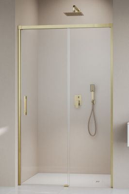387015-99-01L Раздвижная дверь в душ 110 см. Radaway Idea Brushed Gold DWJ профиль золото брашированное