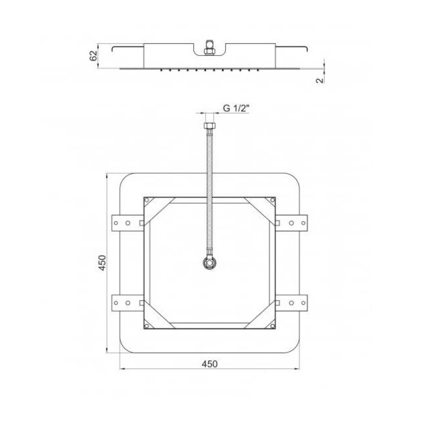 Верхний душ 45x45 Webert AC0844845, сталь