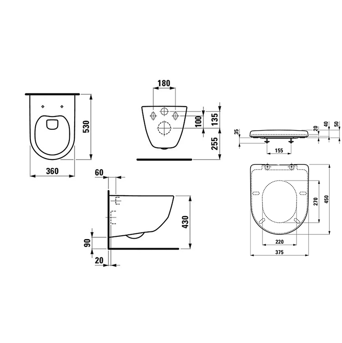 Laufen Pro Унитаз подвесной Rimless, крышка-сиденье soft-close, цвет: белый