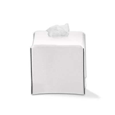 938150 Decor Walther Nappa KBQ Коробка для салфеток, цвет: Натуральная кожа NAPPA белоснежная