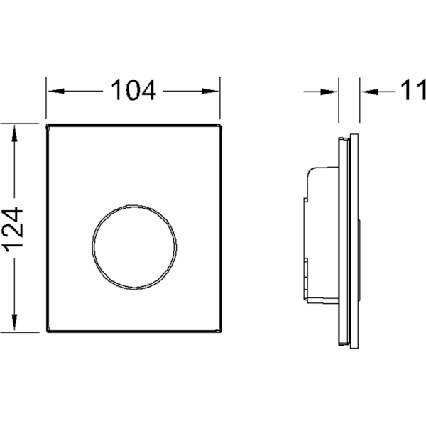 TECE TECEloop Urinal Панель смыва для писсуара, стекло черное, цвет: белый 9242654