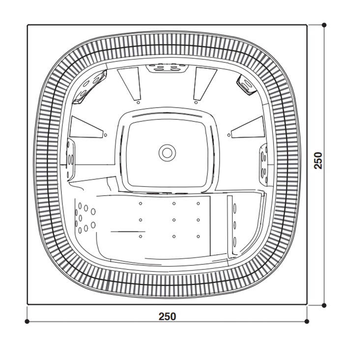 Jacuzzi Enjoy Минибассейн 250x250x98 см, на 6 человек, цвет акрила Porcelain