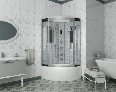 Душ.каб. NG-7790W (900x900х2150) высокий поддон стенки белые