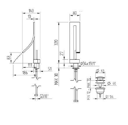 Смеситель для раковины Bandini Seta EVOLUTION RB0710CCSBZZ