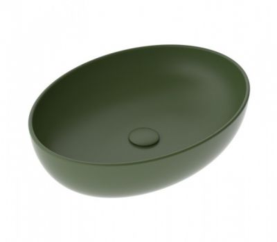 Раковина на столешницу овальная 55x32 EASY EALAVOV55026 олива матовая