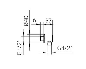 9926M334 Palazzani Docce Color отвод воды для душа из латуни, 1/2" медь