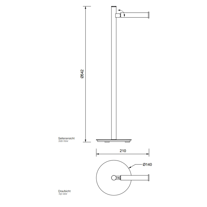 Decor Walther DW 11 Держатель туалетной бумаги 55см, напольный, цвет: хром 812400