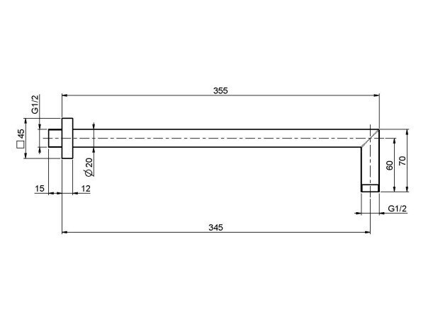 F2538CS Держатель верхнего душа, Fima Carlo Frattini, Showerhead, цвет-брашированный чёрный хром
