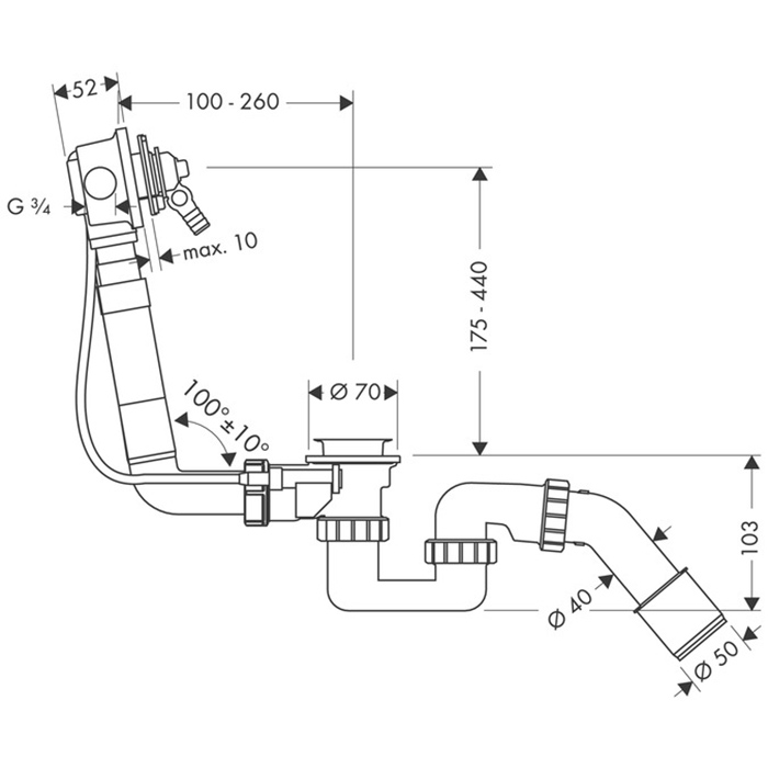 Hansgrohe Exafill Слив-перелив 58125180