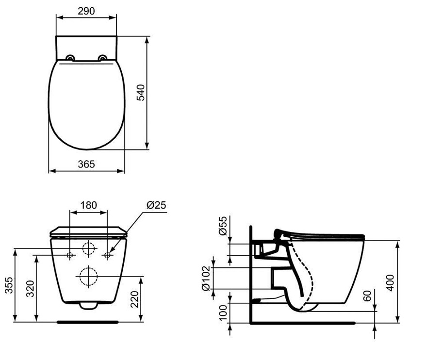 Ideal Standard Connect унитаз подвесной со скрытым крепежом E771801