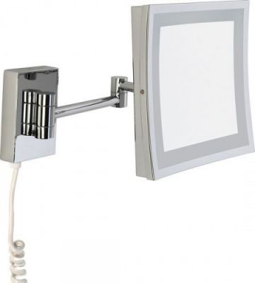 Sanibano, настенное квадратное зеркало (3x) с LED подсветкой (с проводом и вилкой), цвет хром HE8800/WITHLED