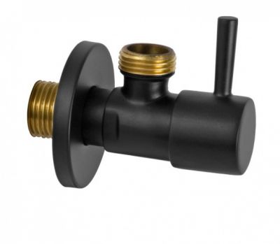 Запорный вентиль 1/2*1/2 Remer 128L1212NO, черный матовый