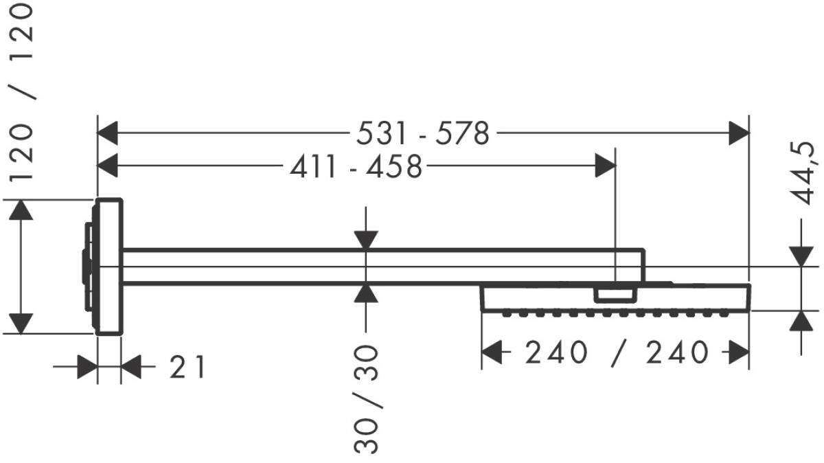 Верхний душ 240x240 1jet Axor ShowerSolutions 10925000