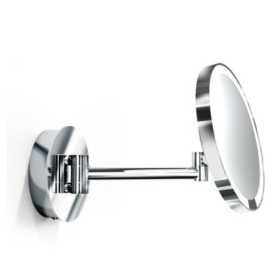 125600 Decor Walther Round Just Look WR Косметическое зеркало 21.5см, подвесное, увел. 5x, подсветка LED на аккумуляторе, цвет: хром