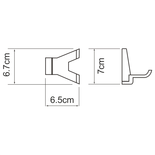 Abens K-3223D Крючок двойной Размеры (Ш/В/Г): 6,7х7х6,5 см черный Soft-touch