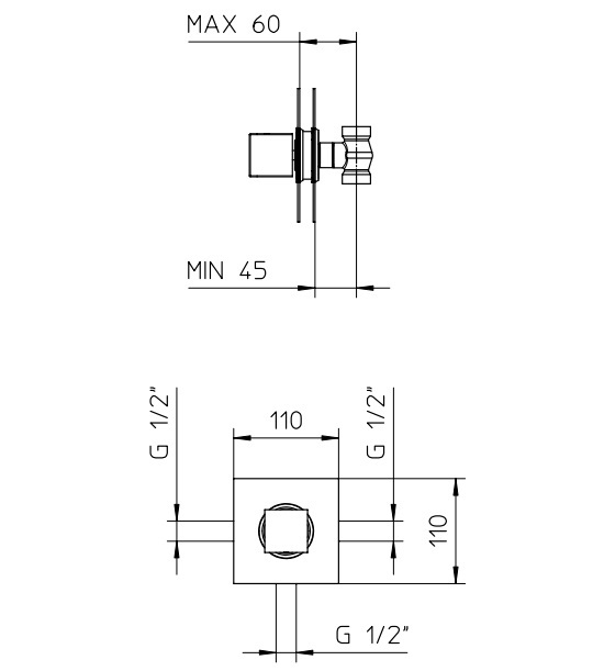01641910 Palazzani Mis встроенный запорный вентиль, комплект