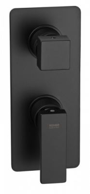Смеситель для душа на 2 потока Remer Absolute AU92KBNO, чёрный матовый