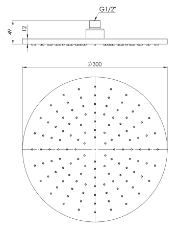 359MM30CHX Душевой диск d300 мм Remer  брашированное золото (шампань)