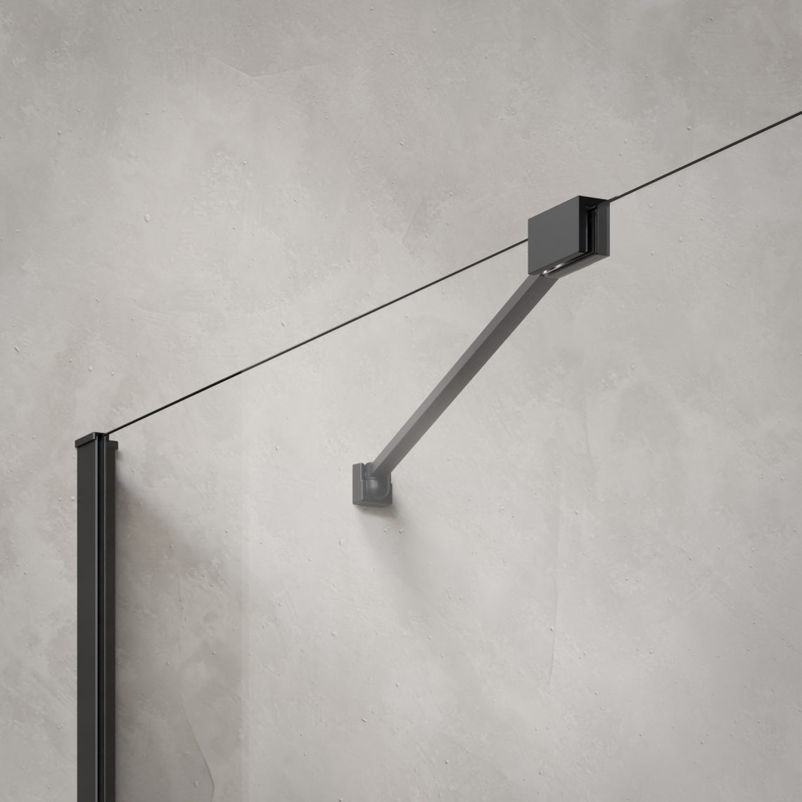Шторка на ванну 80 см Radaway IDEA Black PNJ II чёрный профили