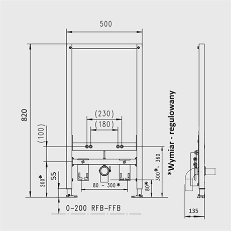 174-94200100-00 JOMO Tech система инсталляции для биде H=820