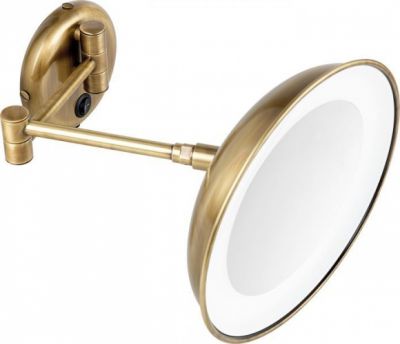Stil Haus, настенное круглое косметическое зеркало (4x) с LED подсветкой, цвет хром, цвет бронза 1036(25)