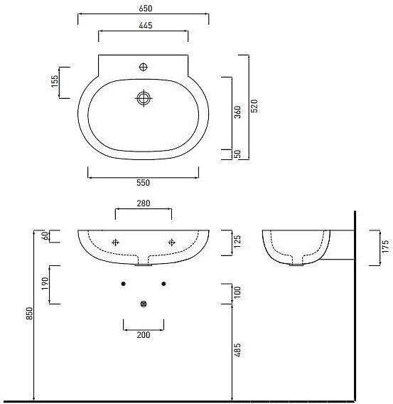 Раковина 65x52 CIELO Easy Bath EASLA65E