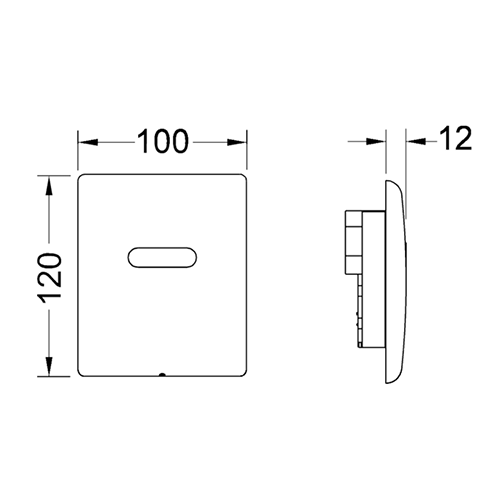 TECEplanus Urinal панель смыва с инфракрасным датчиком для писсуара, 6V батарея, белый матовый 9242354