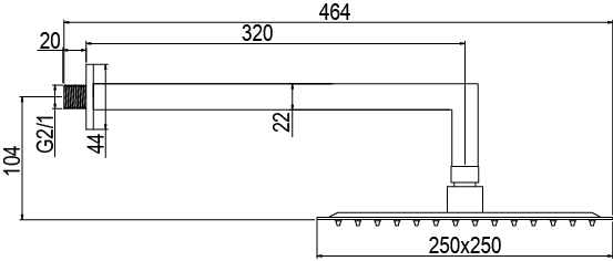 Комплект для душа на 2 потока встраиваемый AQG ALPHA 19ALPEC20805 чёрный матовый