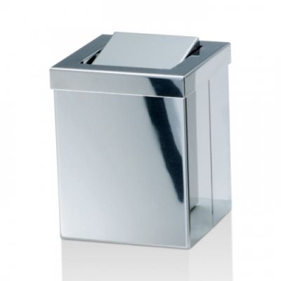 Decor Walther DW 1130 Корзина для бумаги 12x12x15см, с крышкой, напольная, цвет: сталь полированная 611170