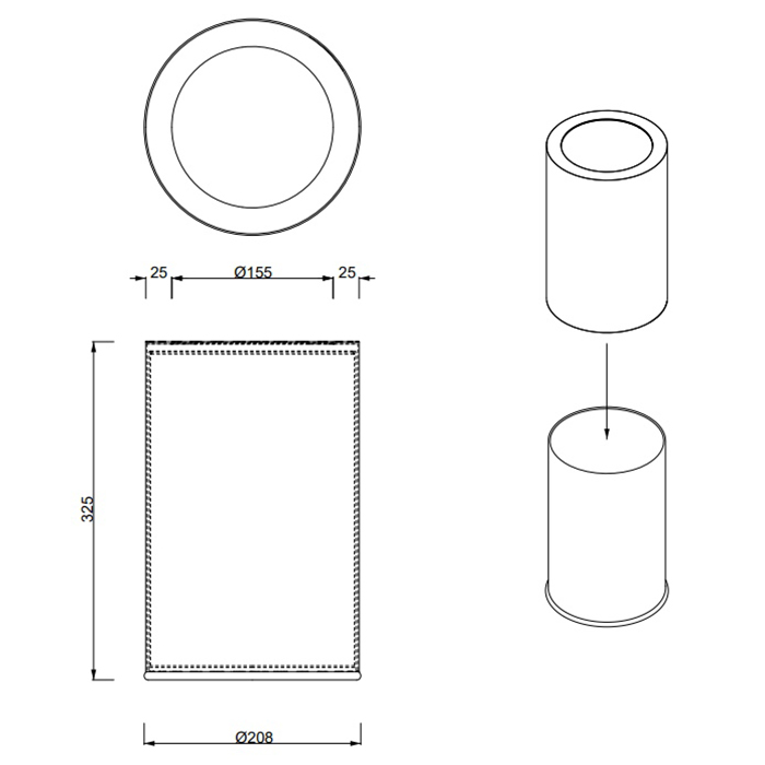 Decor Walther Basic Ведро для мусора, 32х20х20см, напольное, цвет: золото 615020