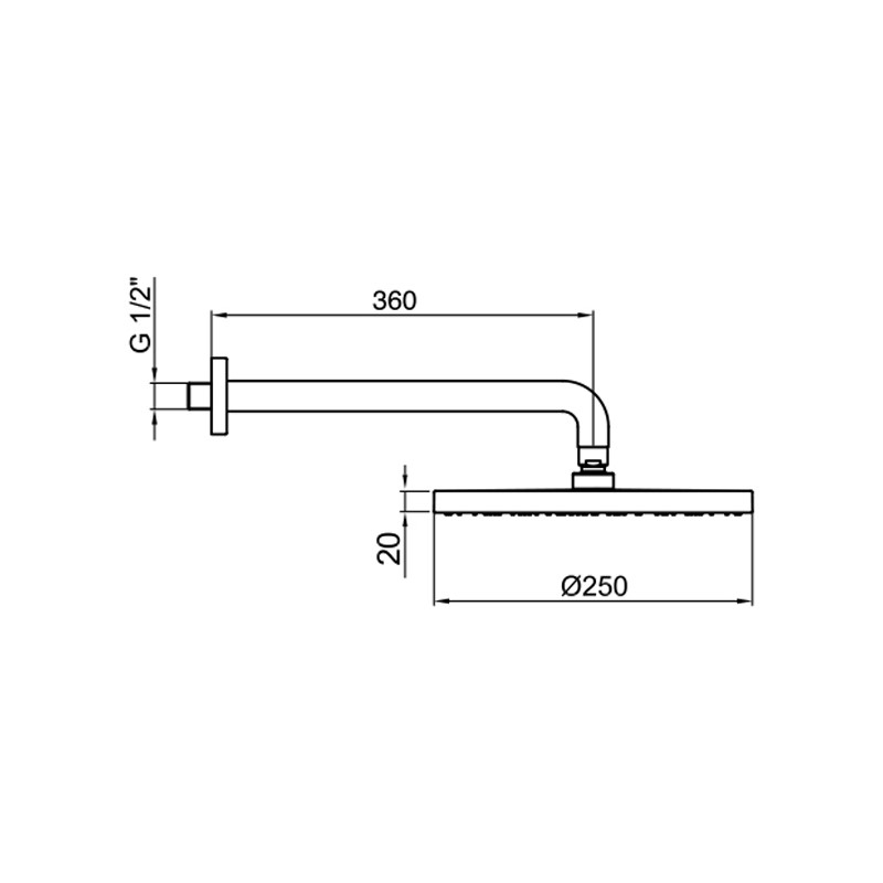 Верхний душ Webert AC0398015PVC, хром