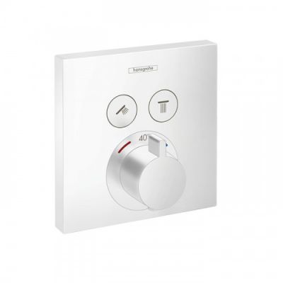 Hansgrohe ShowerSelect Термостат для душа, 2 источника, внешняя часть, цвет: белый матовый 15763700