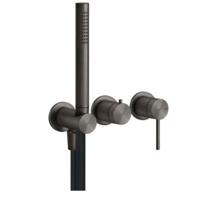 Gessi 316 Смеситель встраиваемый на 2 потребителя Black Metal Brushed PVD 54039#707