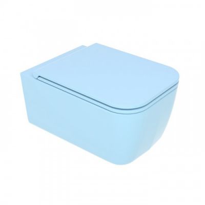 Унитаз подвесной безободковый 52 см GSG Brio BRWCSO023 голубой матовый