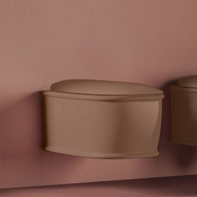 Artceram Atelier Унитаз подвесной, 52х37см, безободковый, с крепежом, цвет: marrone tortora ATV001 40 00