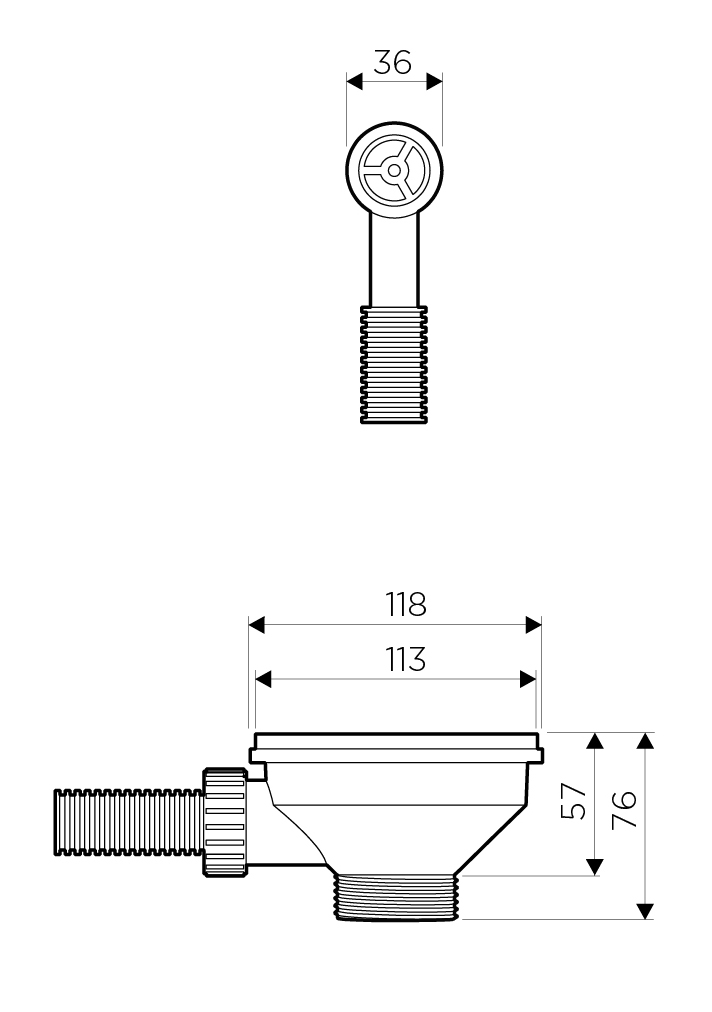 Сифон для кухонной мойки Omoikiri D-01-AB