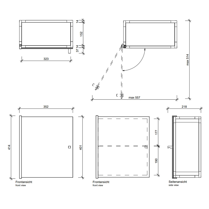 Decor Walther Glas S 2 Шкафчик подвесной 35x19x40см, стекло прозрачное, цвет: хром 602300