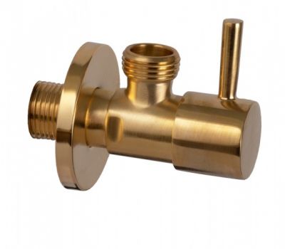 Запорный вентиль 1/2*1/2 Remer 128L1212BG, золото брашированное