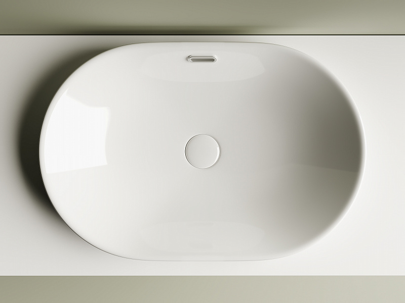 Умывальник овальный встраиваемый сверху в столешницу Ceramica Nova Element 600*400