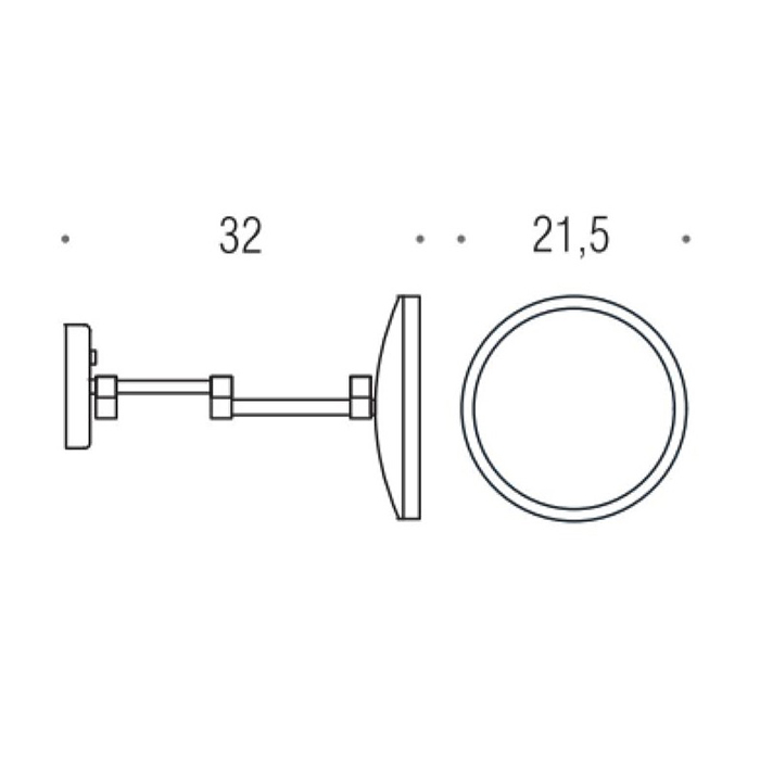 В9954.NE Colombo  Fashion Mirrors Косметическое зеркало с подсветкой, цвет: черный
