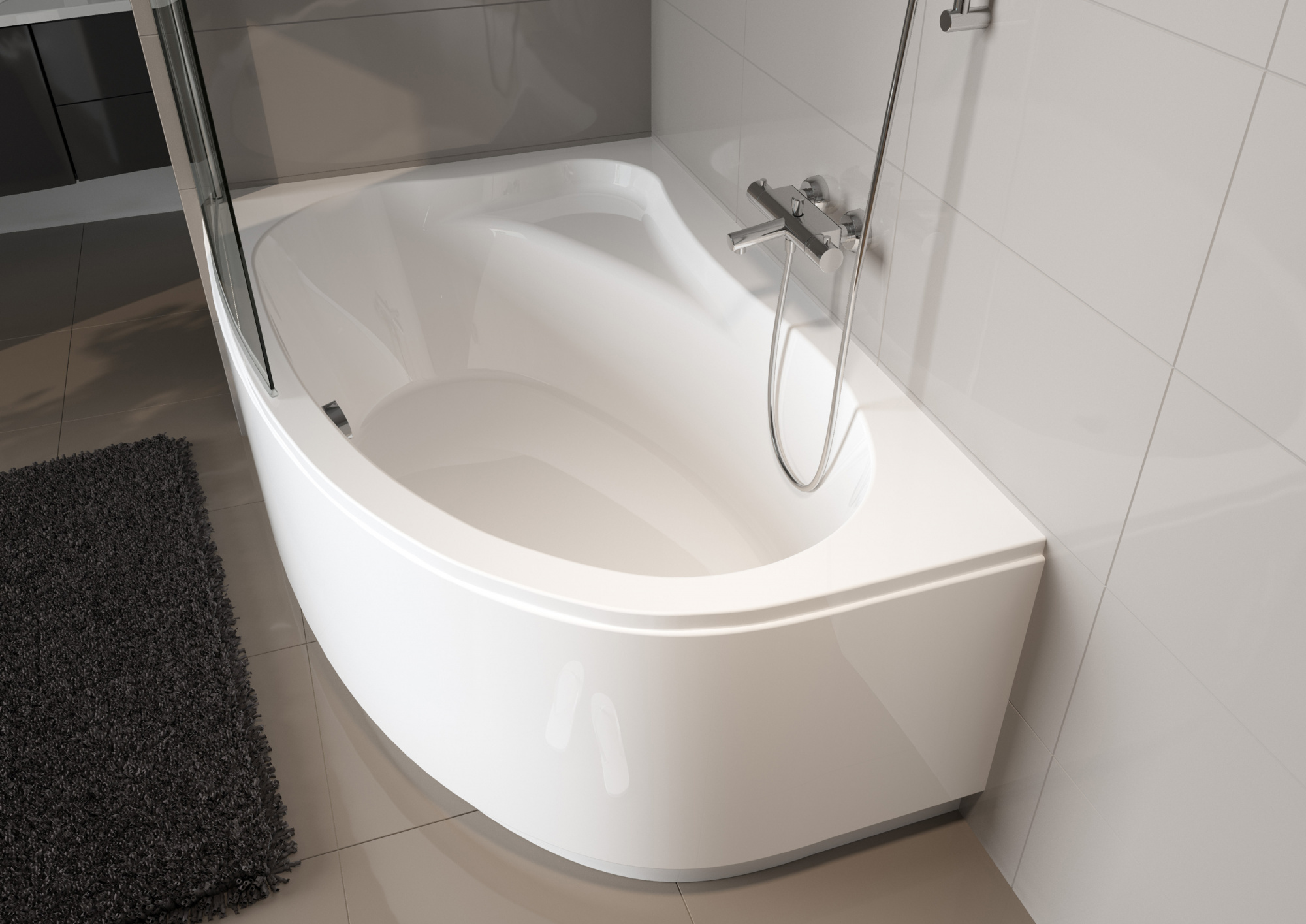 Ванна акриловая RIHO Lyra 140x90 R без гидромассажа BA6500500000000